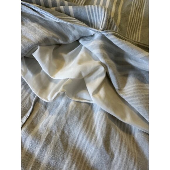 Sincerely Jules Striped Smocked Midi Dress Ruffle Strap sweetheart Lace-Up Front - Picture 7 of 9